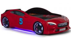 Дитяче ліжко машина Star Premium Mersedes GT red 160x80 см з підсвічуванням, музикою, шкіряний салон, пультом